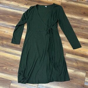 Old Navy Dark Green Long Sleeve Dress